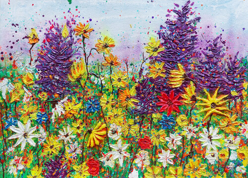 Street Garden explosion colors alter-ego by Giuseppe Valia, Painting for Sale on Select