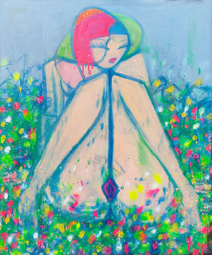 Flower among flowers by Giuseppe Valia, Painting for Sale on Select