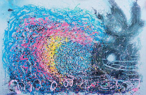 Wave of light (glow in the dark) by Giuseppe Valia, Painting for Sale on Select