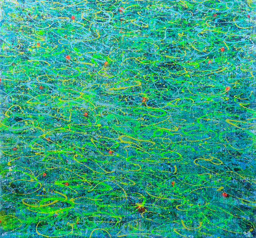 Thoughtless 7.0 (Green Vision) by Giuseppe Valia, Painting for Sale on Select