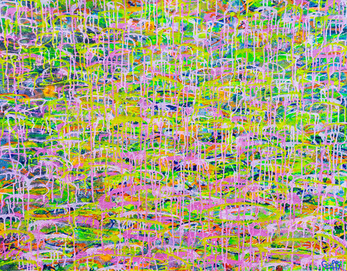 Thoughtless in Yellow-Pink by Giuseppe Valia, Painting for Sale on Select