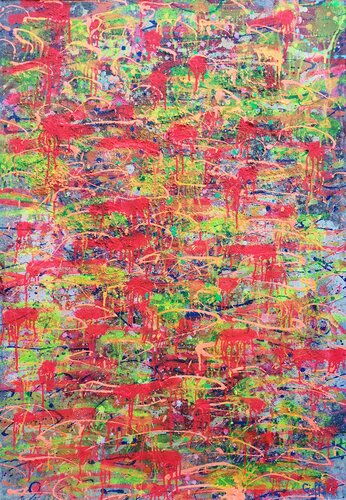 Thoughtless in Red Vision by Giuseppe Valia, Painting for Sale on Select