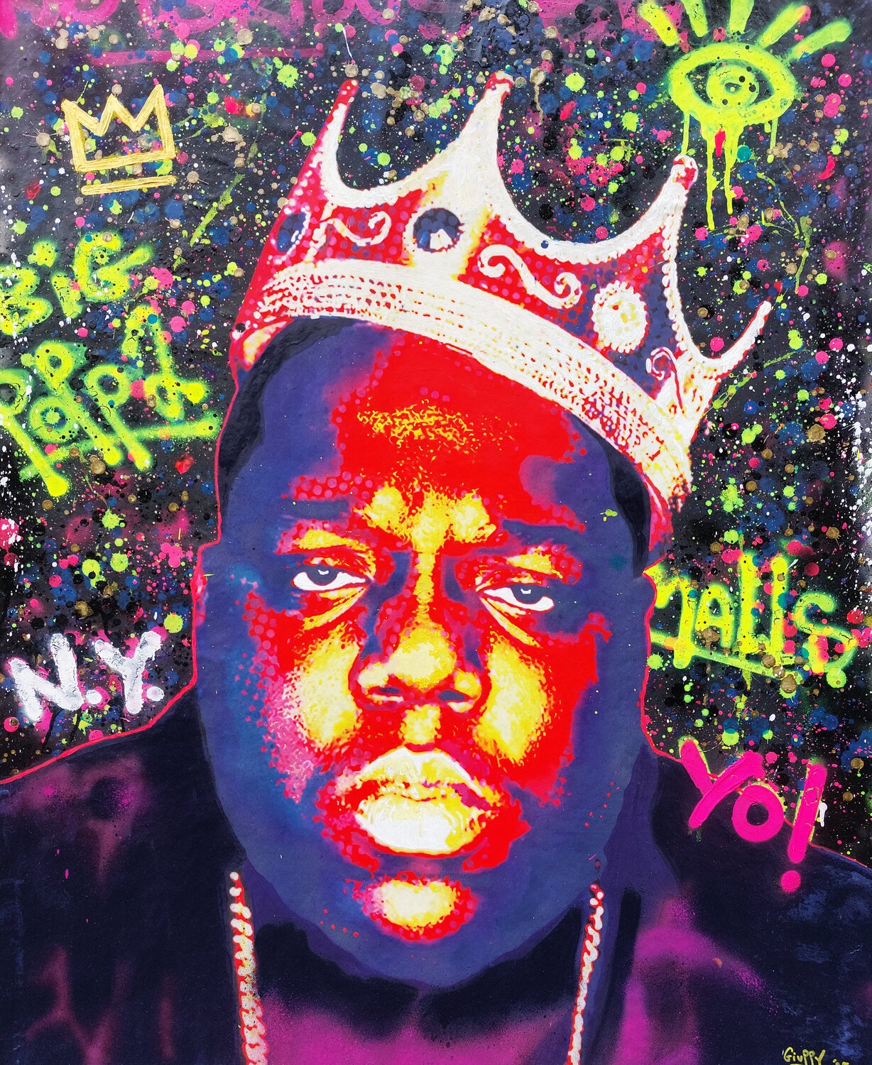 The Notorious B.I.G. aka BIG POPPA aka BIGGIE SMALLS Giuseppe Valia Original painting for sale