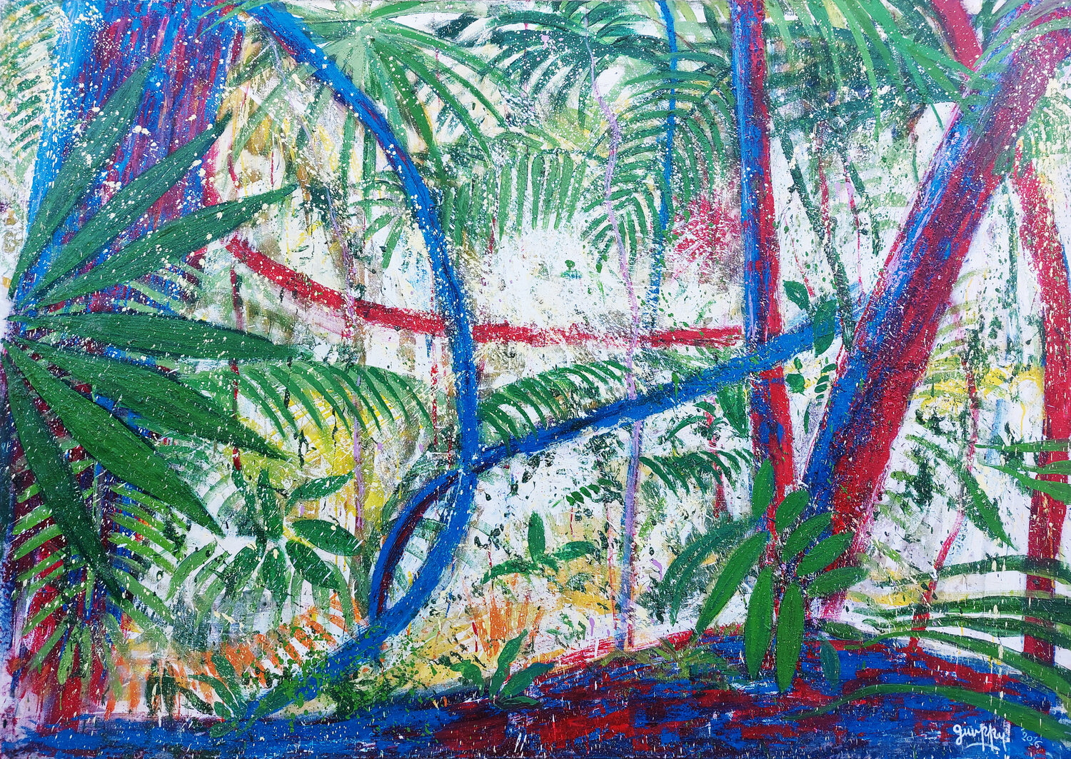In the Jungle Giuseppe Valia Original painting for sale
