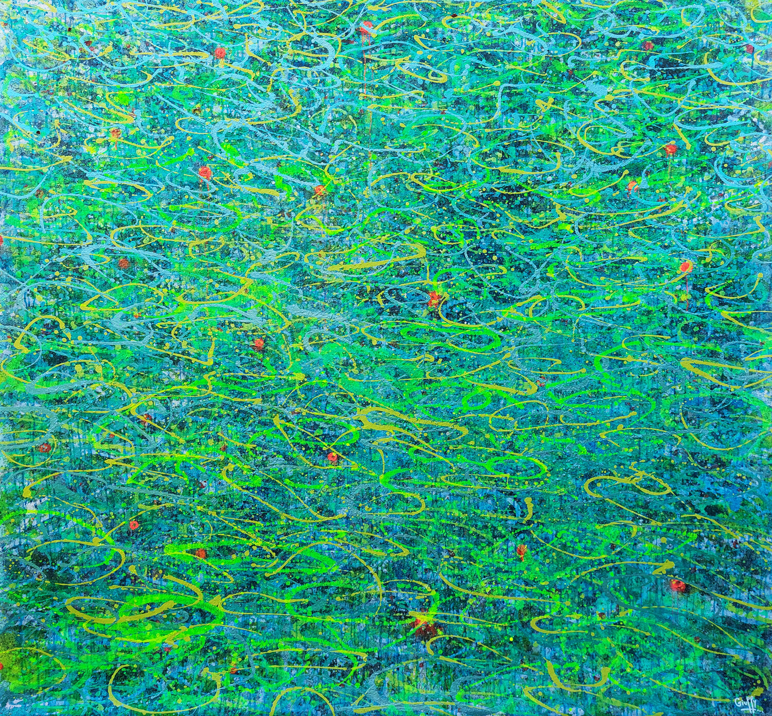 Thoughtless 7.0 (Green Vision) Giuseppe Valia Original painting for sale