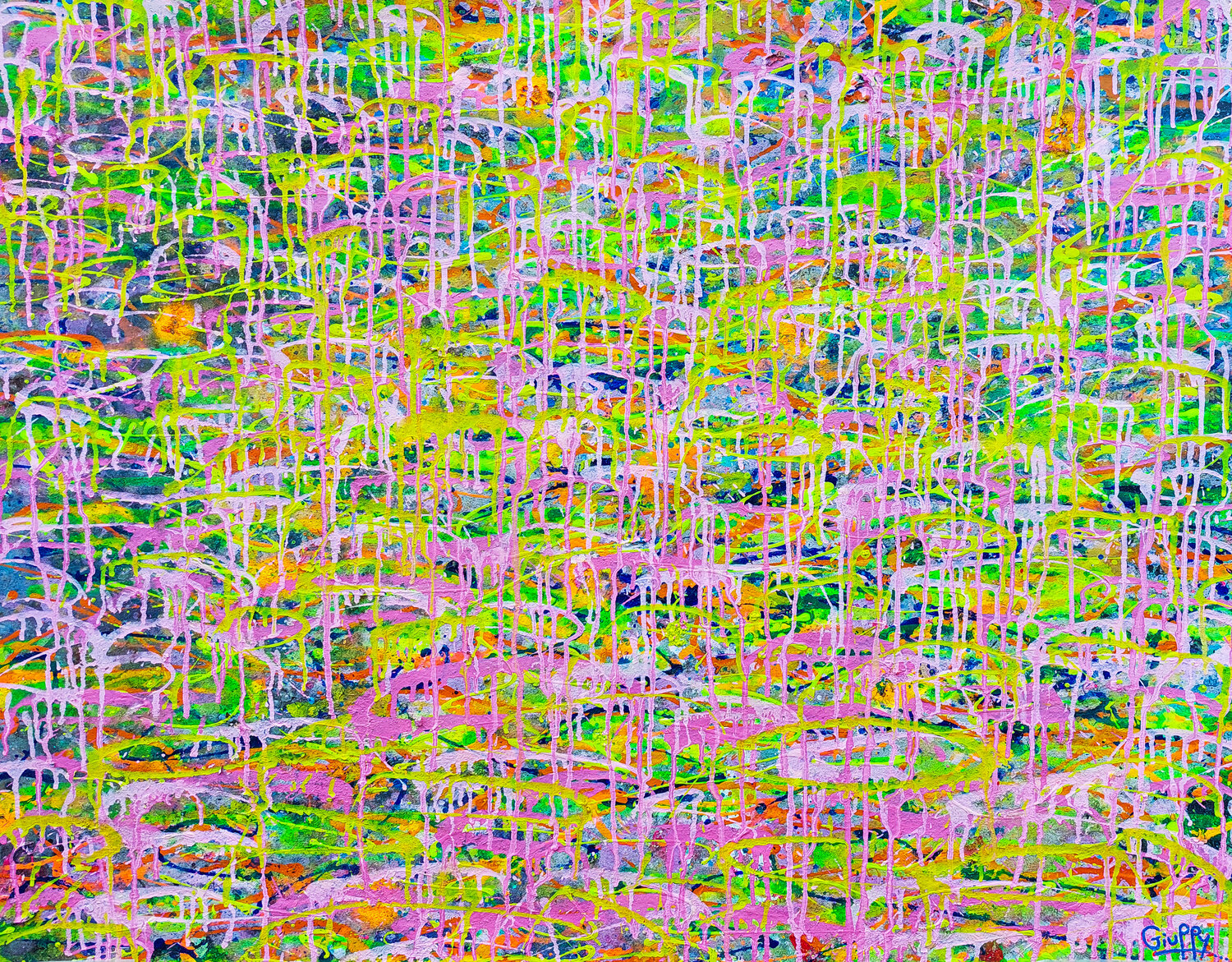 Thoughtless in Yellow-Pink Giuseppe Valia Original painting for sale