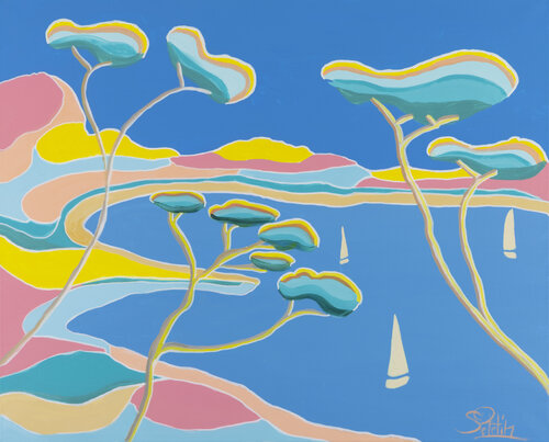 Cap au sud, on est bien ici by Sophie Petetin, Painting for Sale on Select