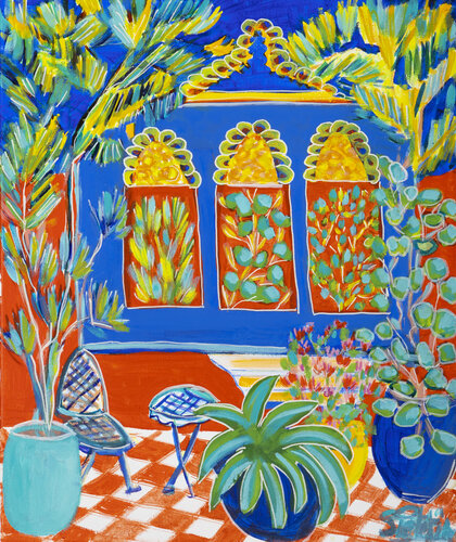 Mon petit salon Majorelle by Sophie Petetin, Painting for Sale on Select