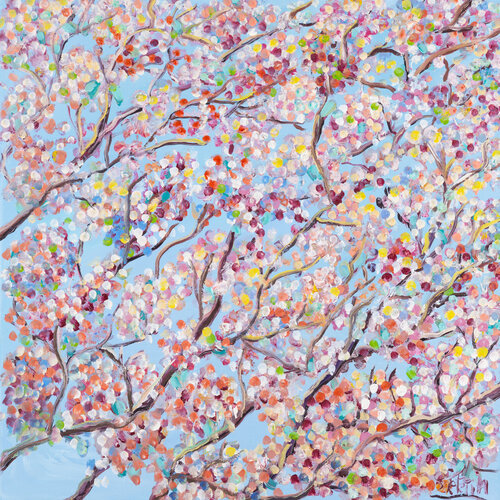 Enfin les sakuras by Sophie Petetin, Painting for Sale on Select