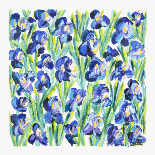 Les iris bleus te vont bien by Sophie Petetin, Painting for Sale on Select