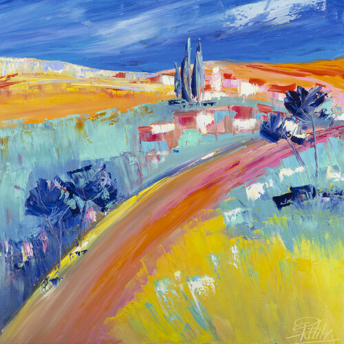 Automne, sur le chemin de ma Provence by Sophie Petetin, Painting for Sale on Select
