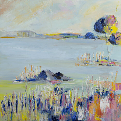 Calme nature au bord de l'eau by Sophie Petetin, Painting for Sale on Select