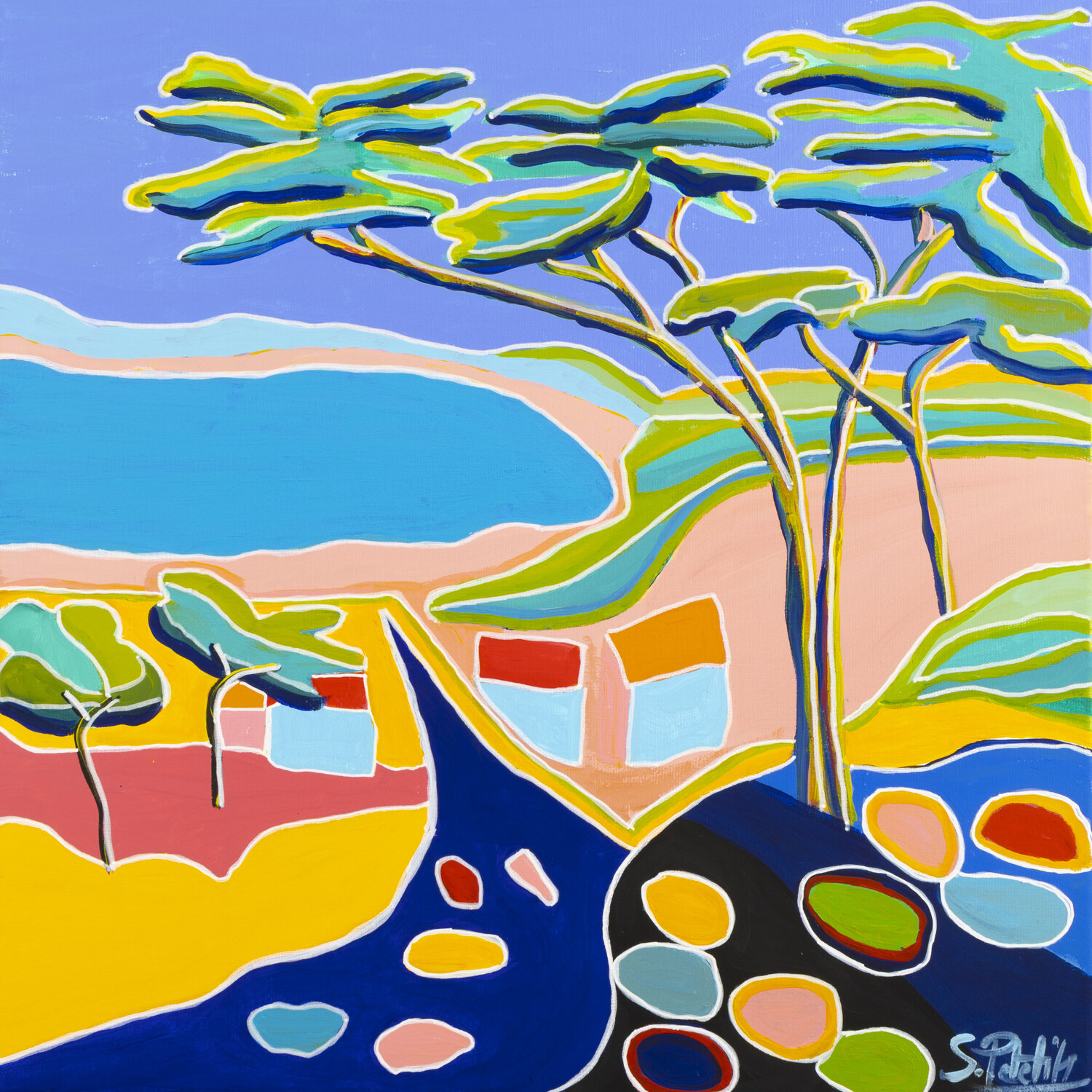 LE SUD UNE SIMPLE JOURNEE Sophie Petetin Original painting for sale