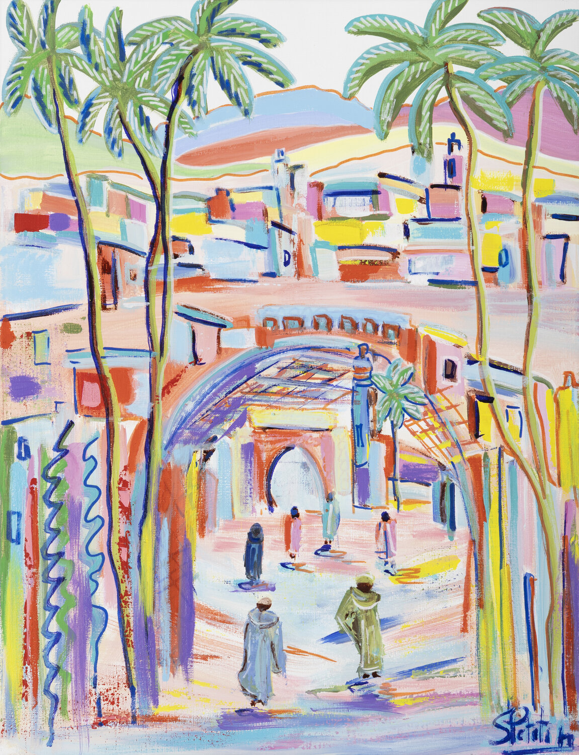 Marrakech sans la médina Sophie Petetin Original painting for sale