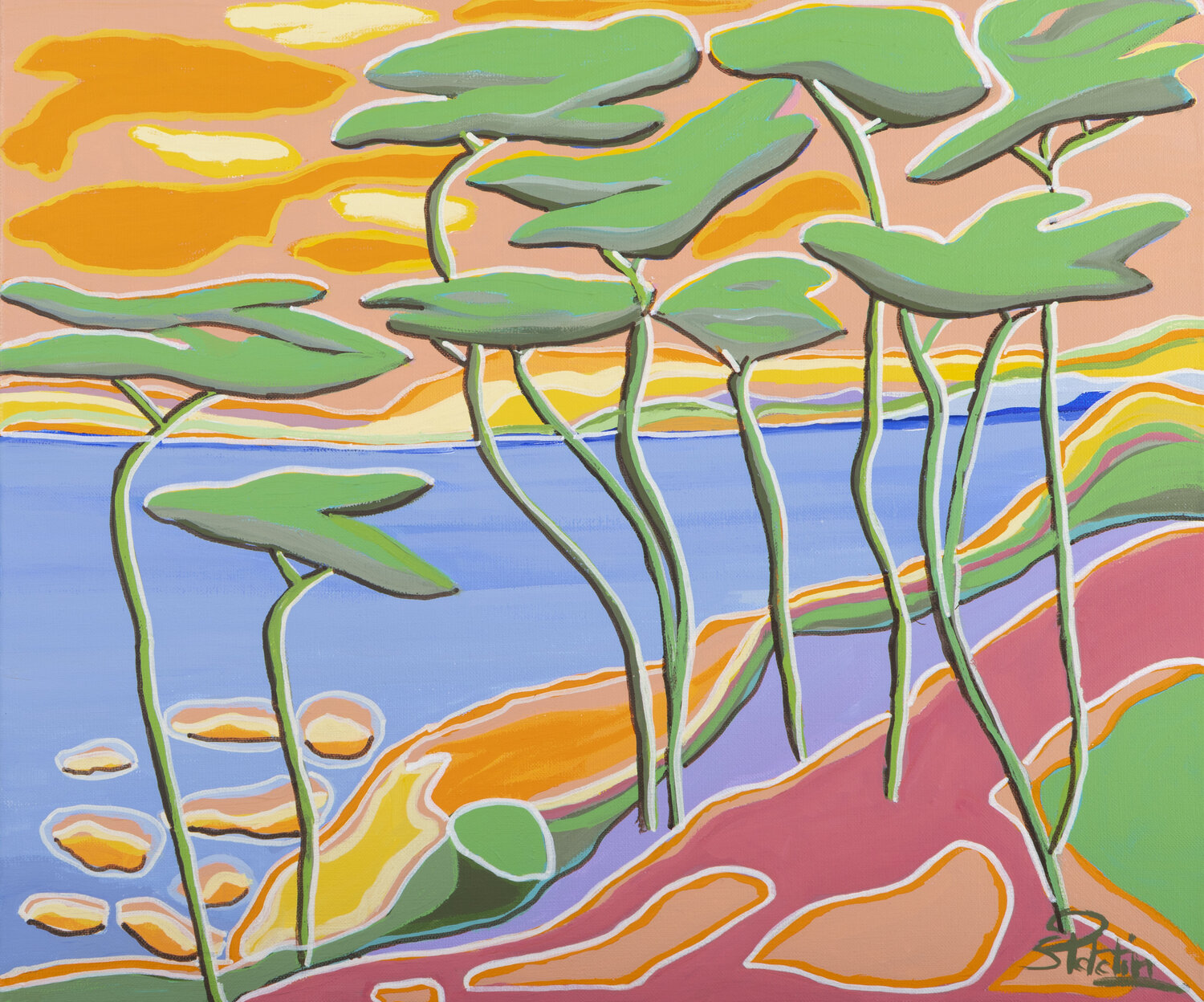 Un soir sous les pins Sophie Petetin Original painting for sale