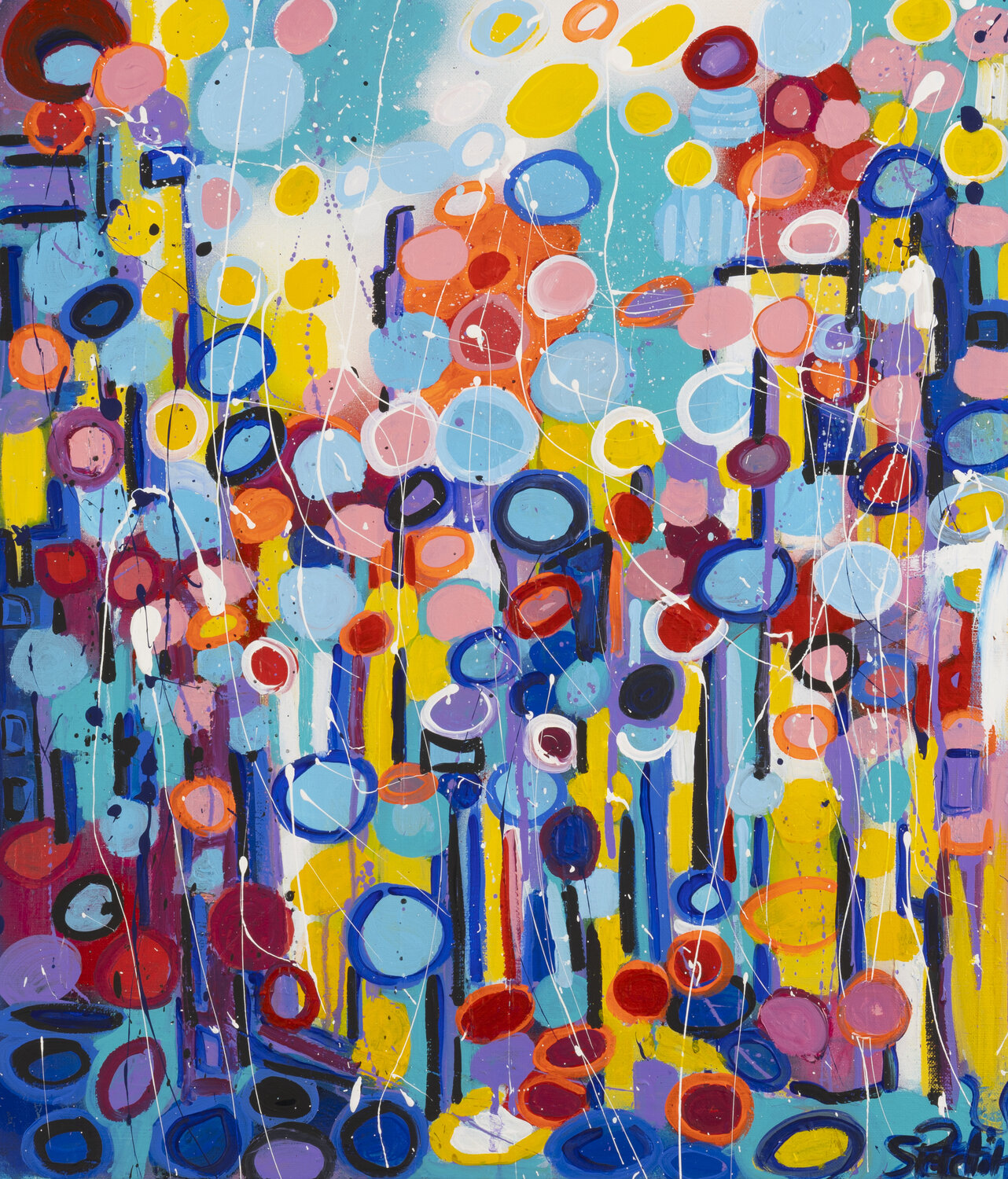 Nuit urbaine Sophie Petetin Original painting for sale