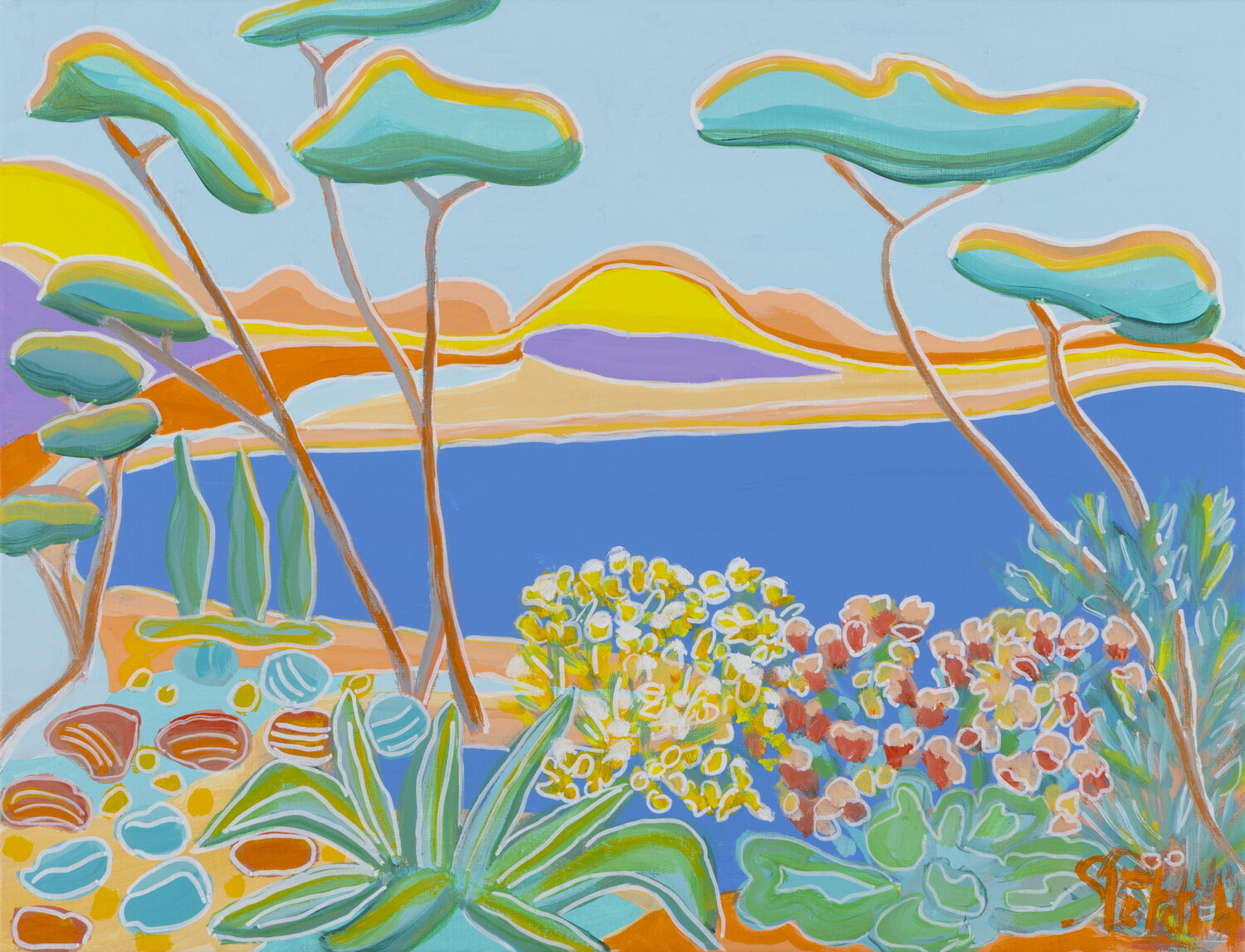 Mer hello le sud Sophie Petetin Original painting for sale