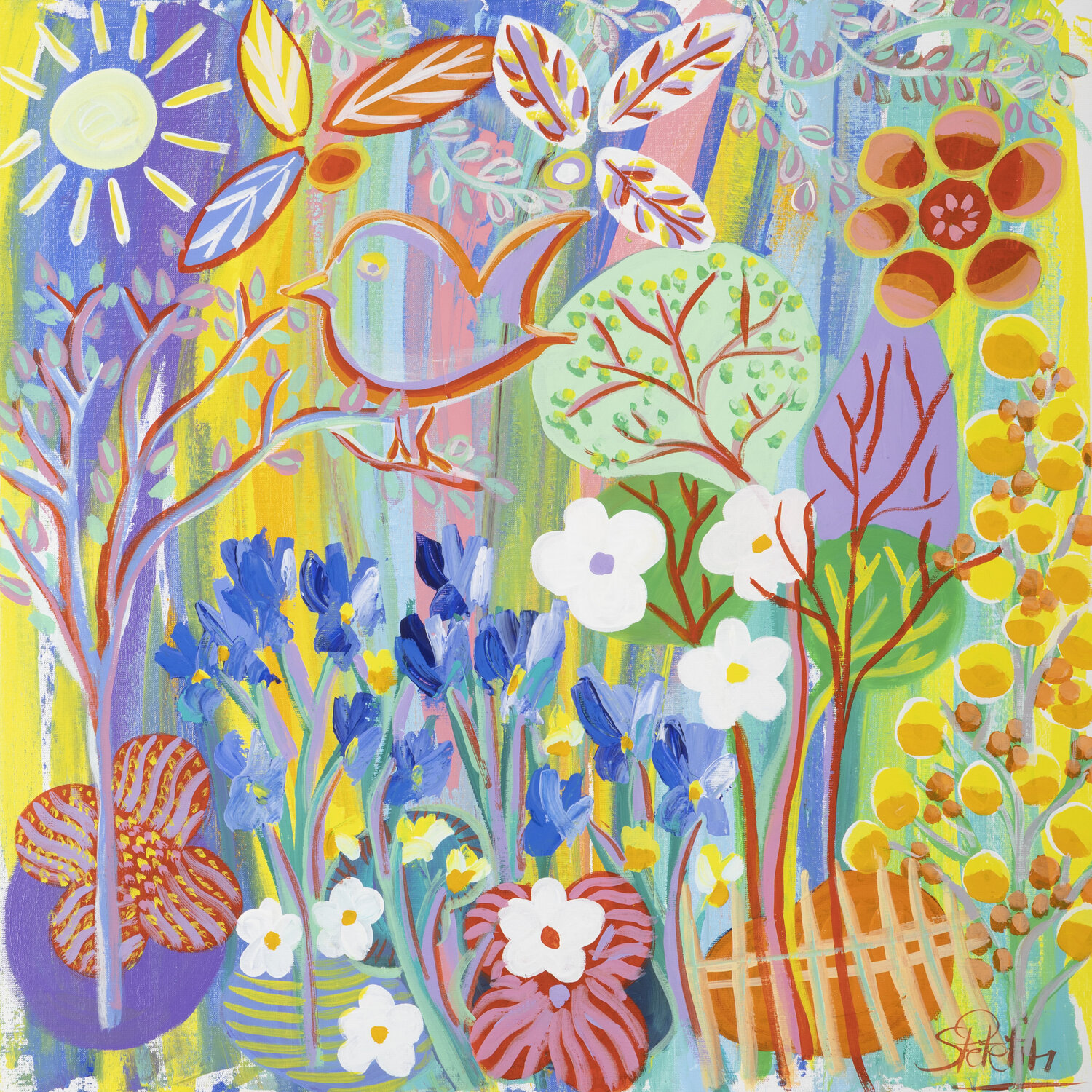 Hello printemps Sophie Petetin Original painting for sale
