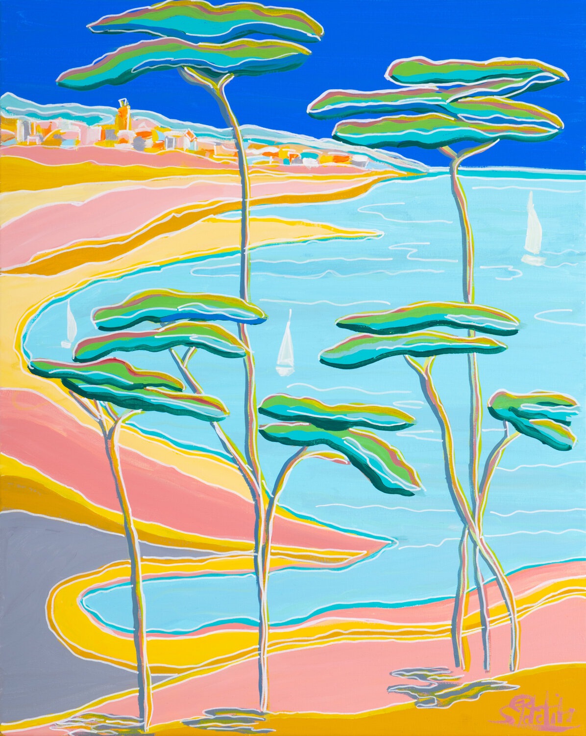 Saint Tropez,petit soleil d'hiver Sophie Petetin Original painting for sale