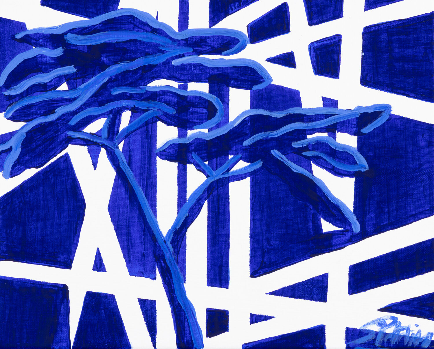 Refuge bleu Sophie Petetin Original painting for sale
