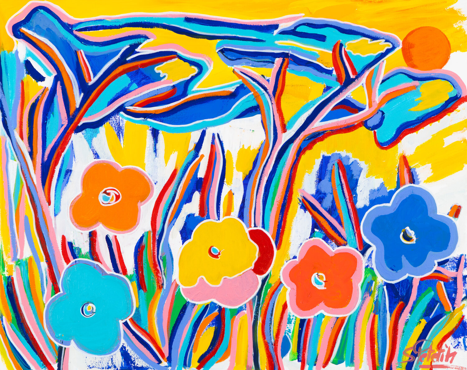 Le bonheur au bout du chemin Sophie Petetin Original painting for sale