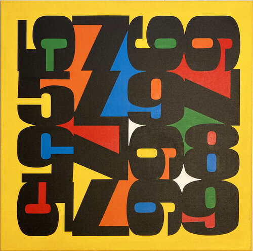 Numeric Triptych – Trittico concettuale su tela dal progetto From "0" to Infinity by Paolo Grassi, Painting for Sale on Select