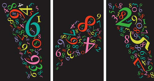 Acrilic Sequence – Trittico numerico su tela in sette tonalità by Paolo Grassi, Painting for Sale on Select