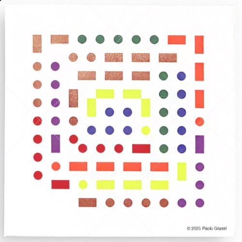 Spiral Morse Sequence - Edition 90 x 90 cm by Paolo Grassi, Painting for Sale on Select