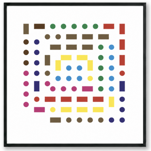 Spiral Morse Sequence - Edition 90 x 90 cm by Paolo Grassi, Painting for Sale on Select