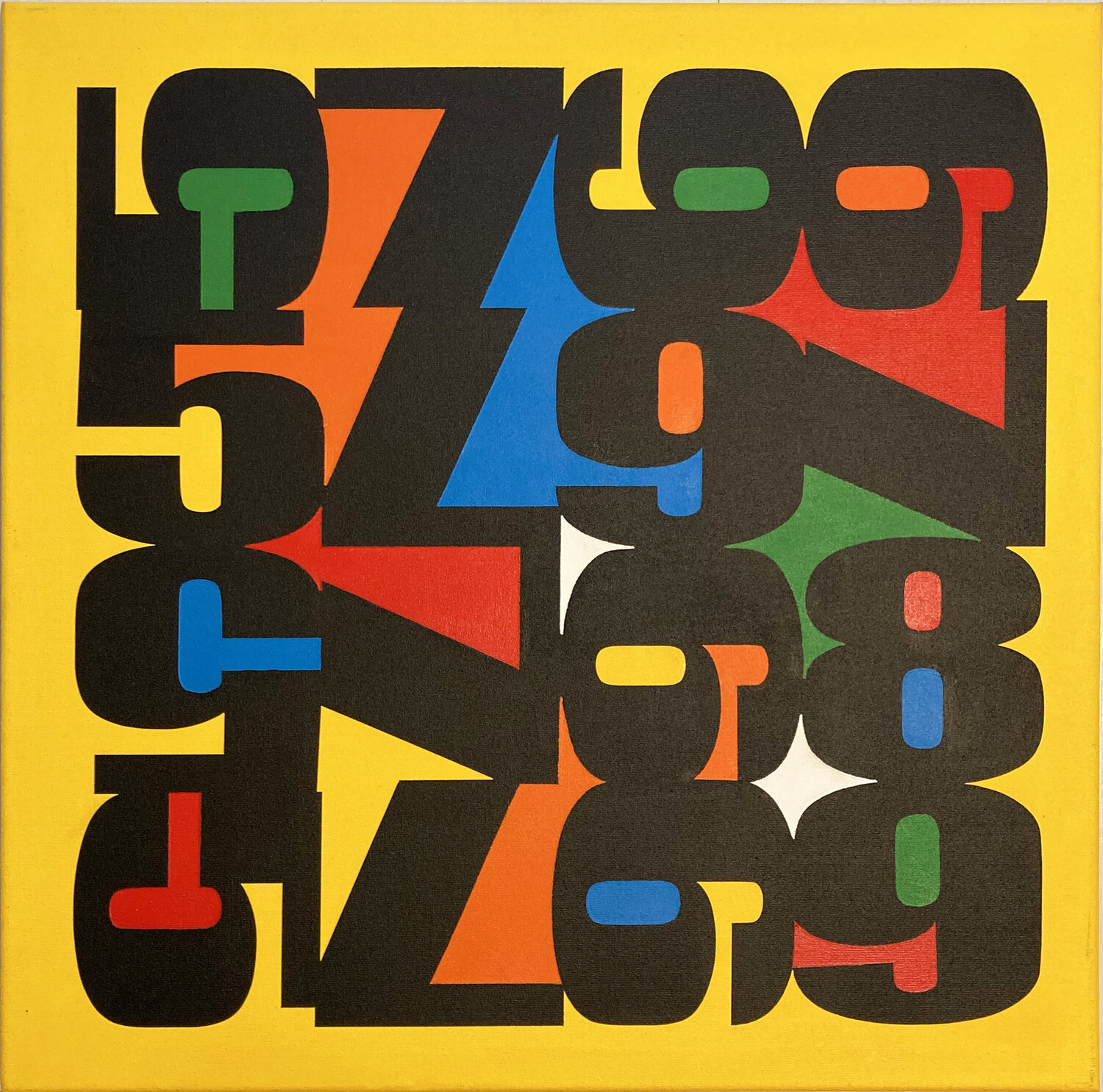 Numeric Triptych – Trittico concettuale su tela dal progetto From "0" to Infinity Paolo Grassi Original painting for sale
