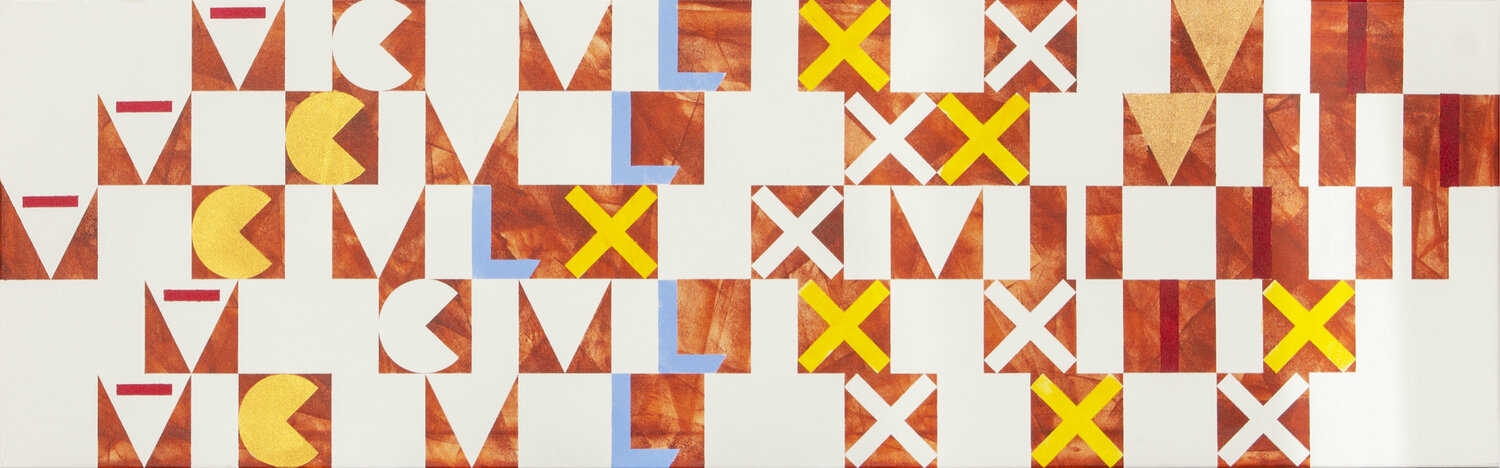 Roman Sequence – Dipinto concettuale con numeri romani Paolo Grassi Original painting for sale