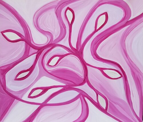 Never Give Up 💕 Created for Breast Cancer Awareness by Monique Dufour, Painting for Sale on Select