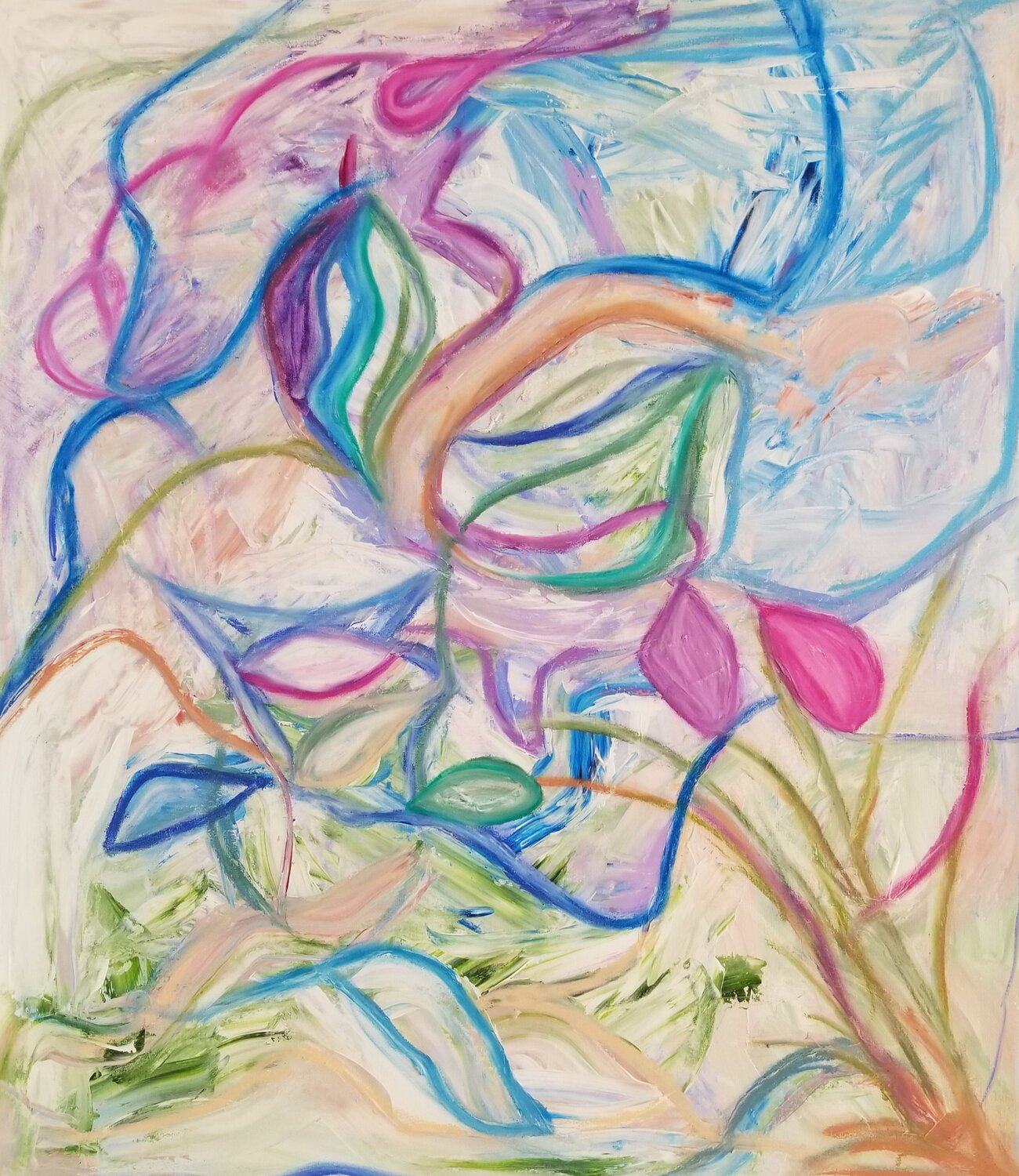 A garden just waking - 2025 Monique Dufour Original painting for sale