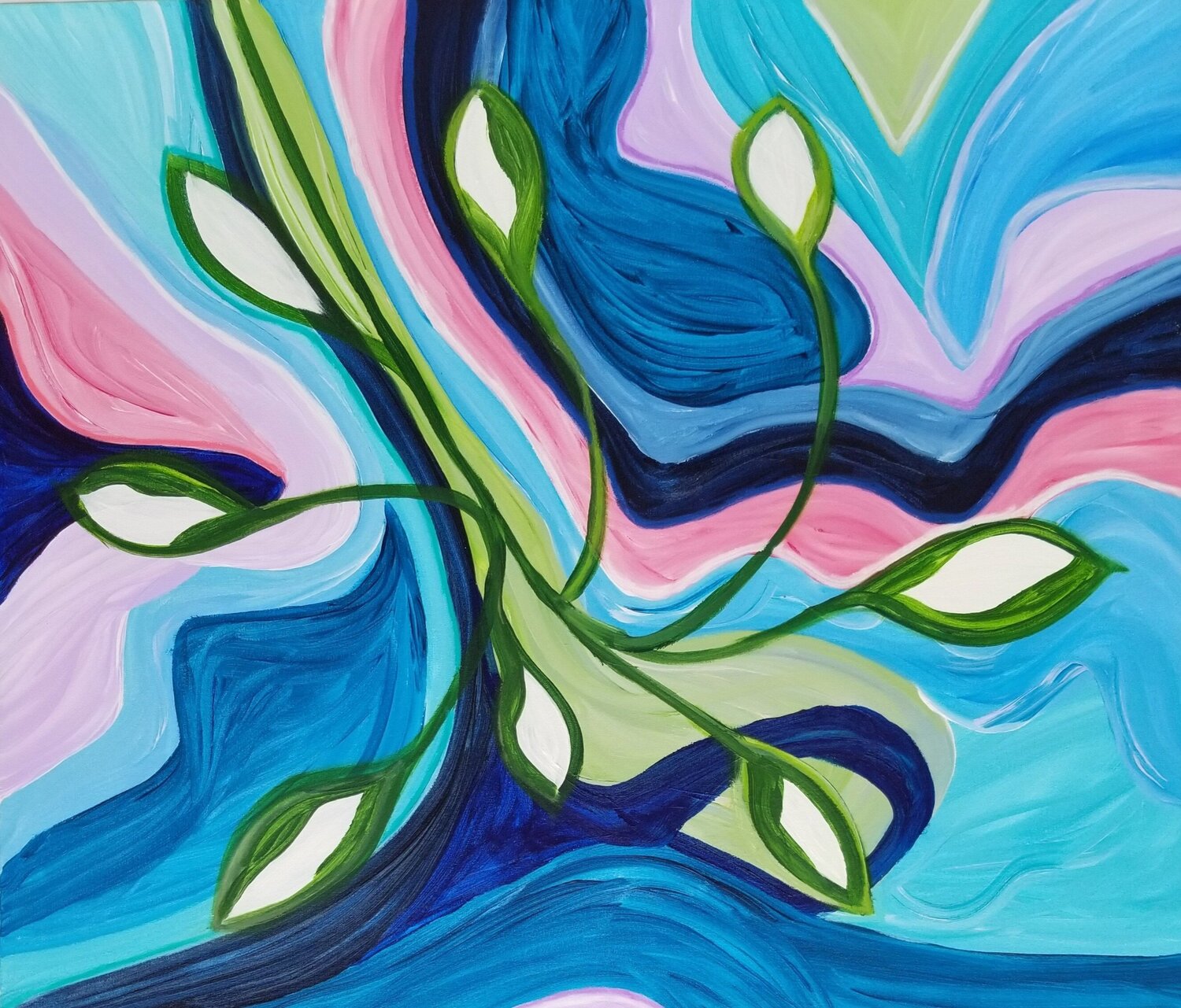 Sacred leaves - 2025 Monique Dufour Original painting for sale