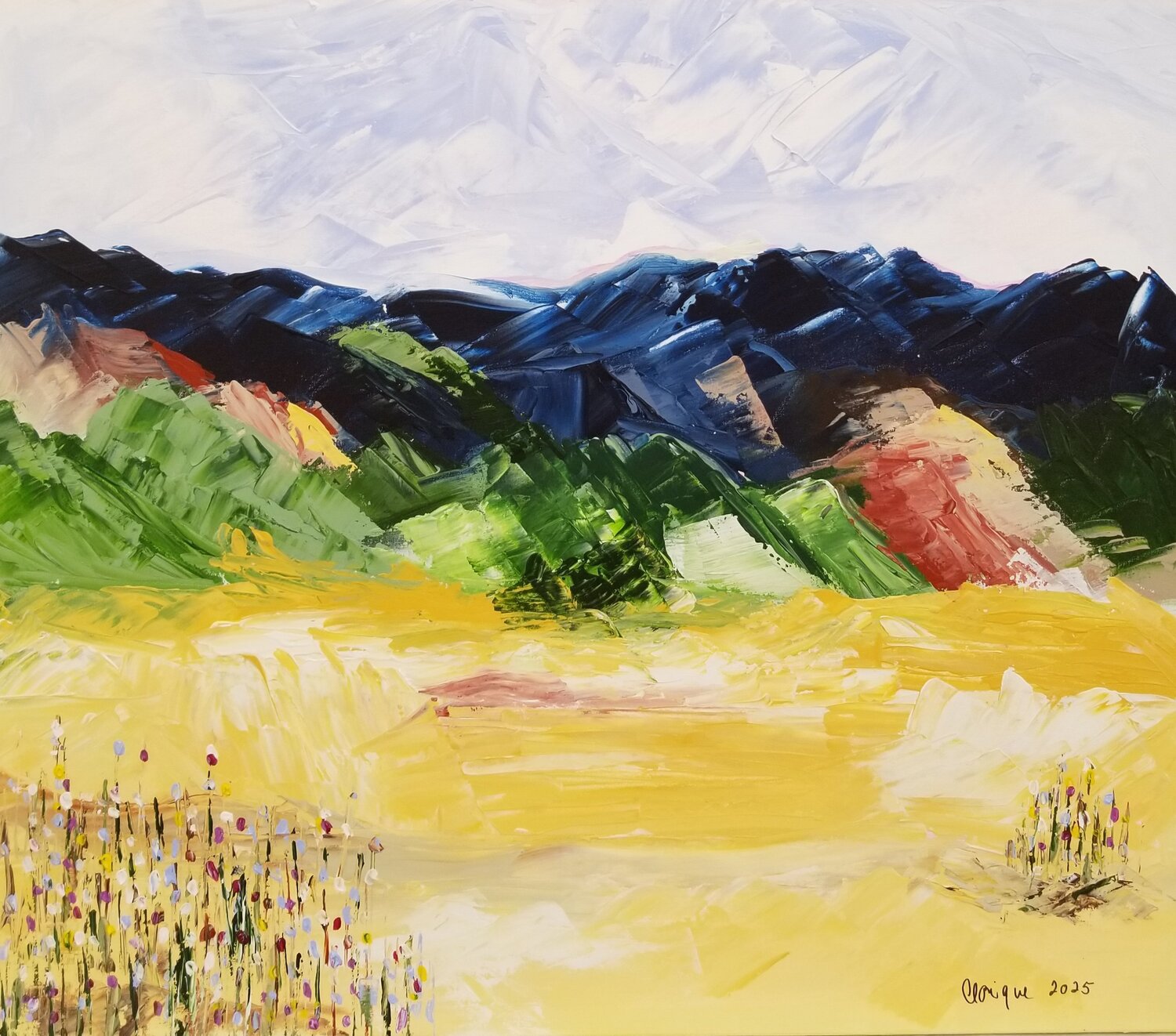 Fields of Echoing Lights Monique Dufour Original painting for sale