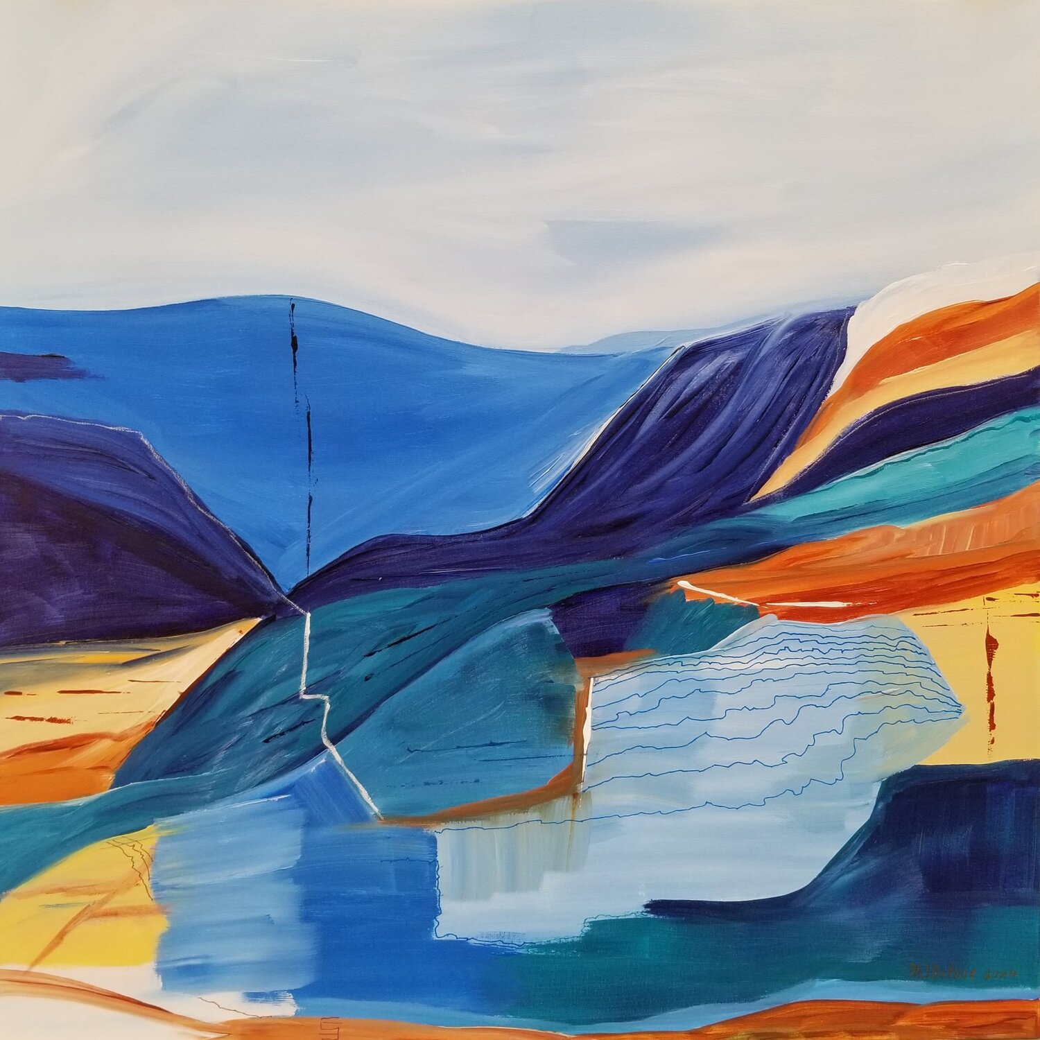 Blue passage - 2026 Monique Dufour Original painting for sale