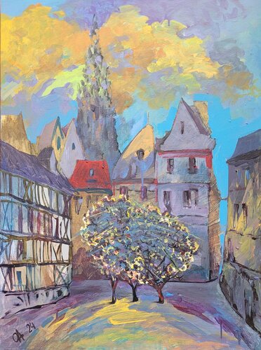 Golden arrows by Olga Aleksandrova, Painting for Sale on Select