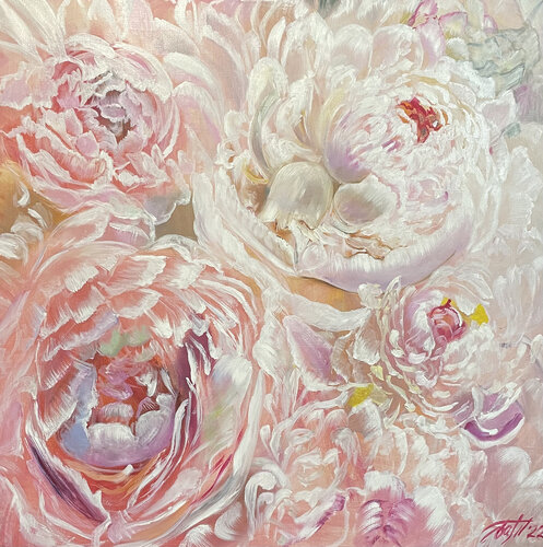 Marshmallow peonies by Anna Pavlovich-Naneva, Painting for Sale on Select