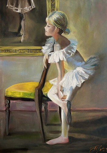 The little ballerina by Anna Pavlovich-Naneva, Painting for Sale on Select