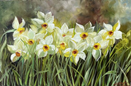 Narcissus by Anna Pavlovich-Naneva, Painting for Sale on Select
