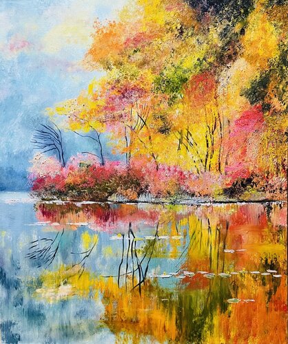 On the lake by Anna Pavlovich-Naneva, Painting for Sale on Select