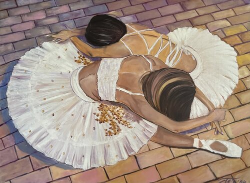 Ballerinas by Anna Pavlovich-Naneva, Painting for Sale on Select