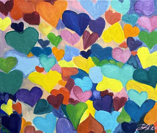 Heart shapes by Anna Pavlovich-Naneva, Painting for Sale on Select