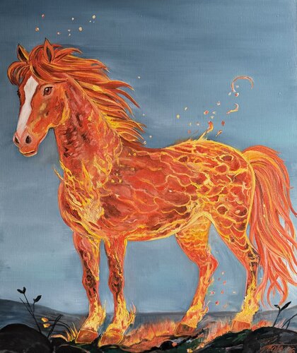 Fiery steed by Anna Pavlovich-Naneva, Painting for Sale on Select