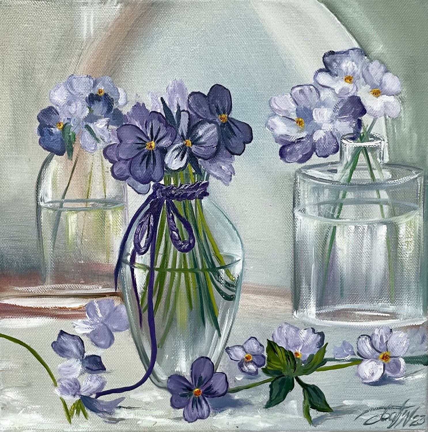 Pansies Anna Pavlovich-Naneva Original painting for sale