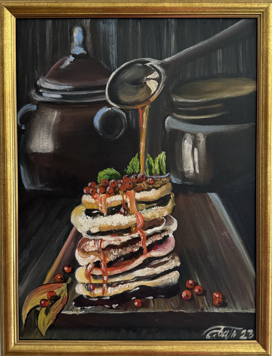 Pancakes Anna Pavlovich-Naneva Original painting for sale