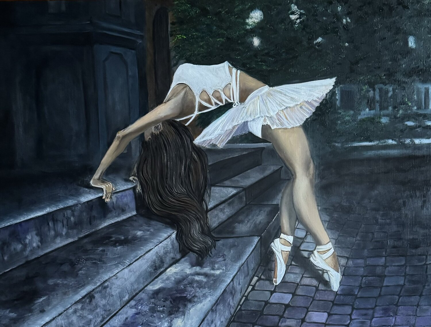 Elizabeth on a stairs Anna Pavlovich-Naneva Original painting for sale