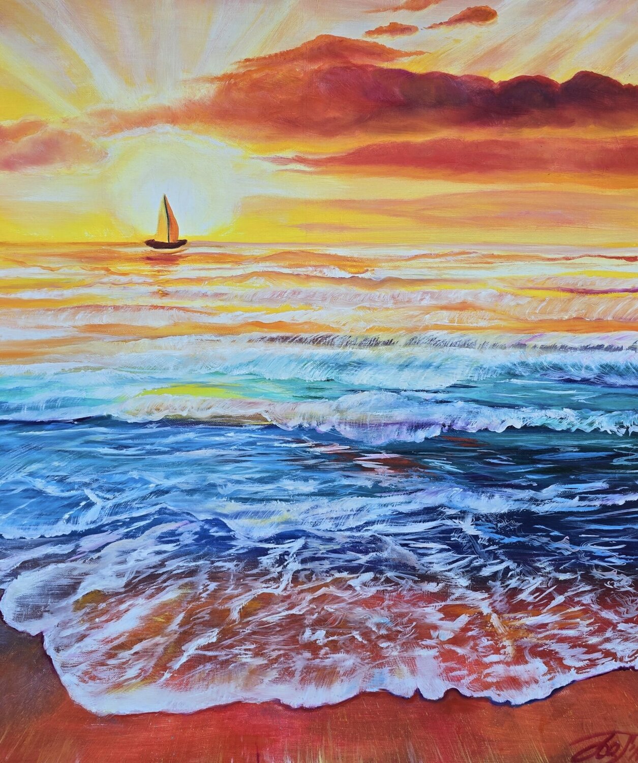 Magical sunset Anna Pavlovich-Naneva Original painting for sale
