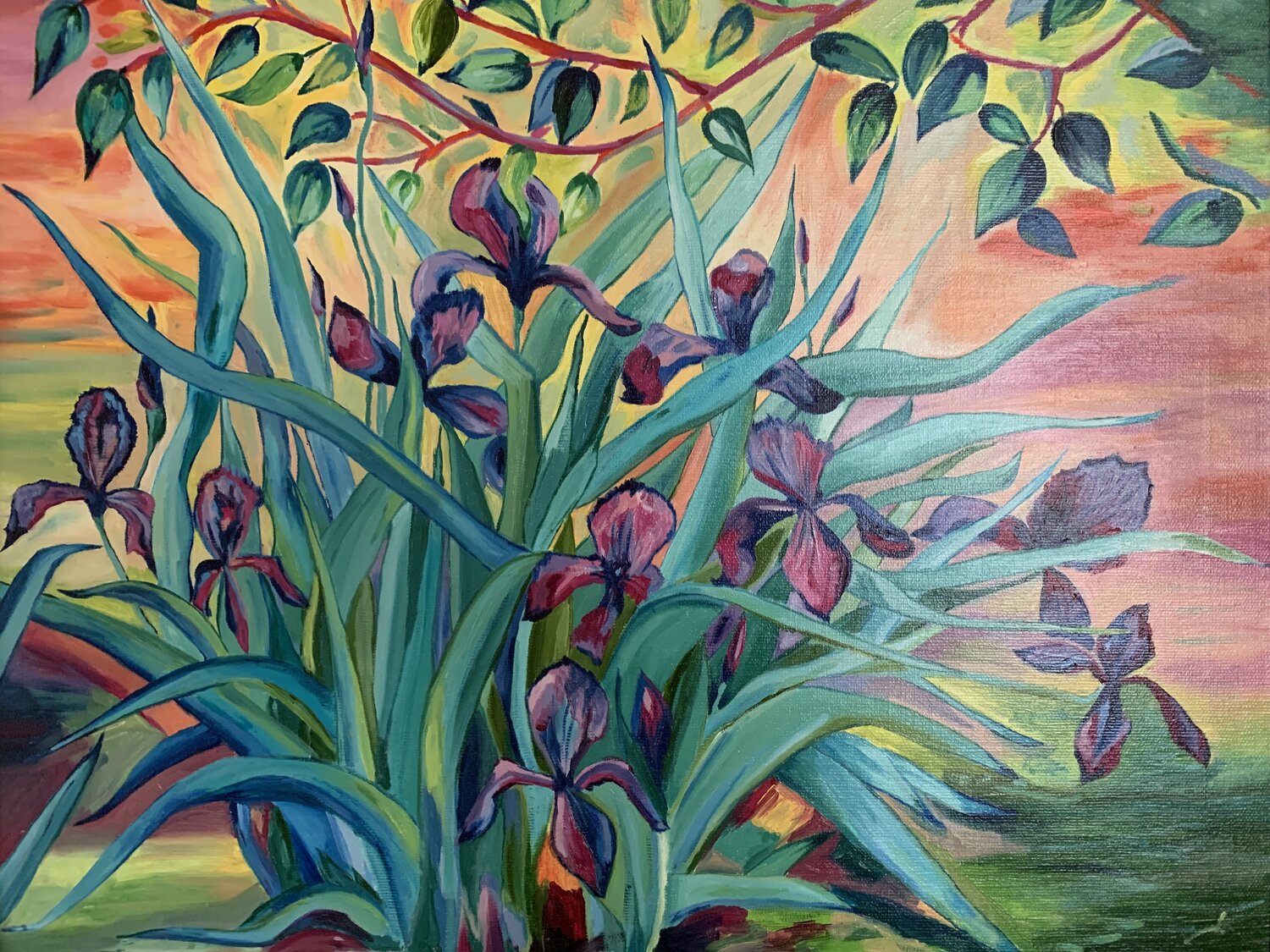 Irises Anna Pavlovich-Naneva Original painting for sale