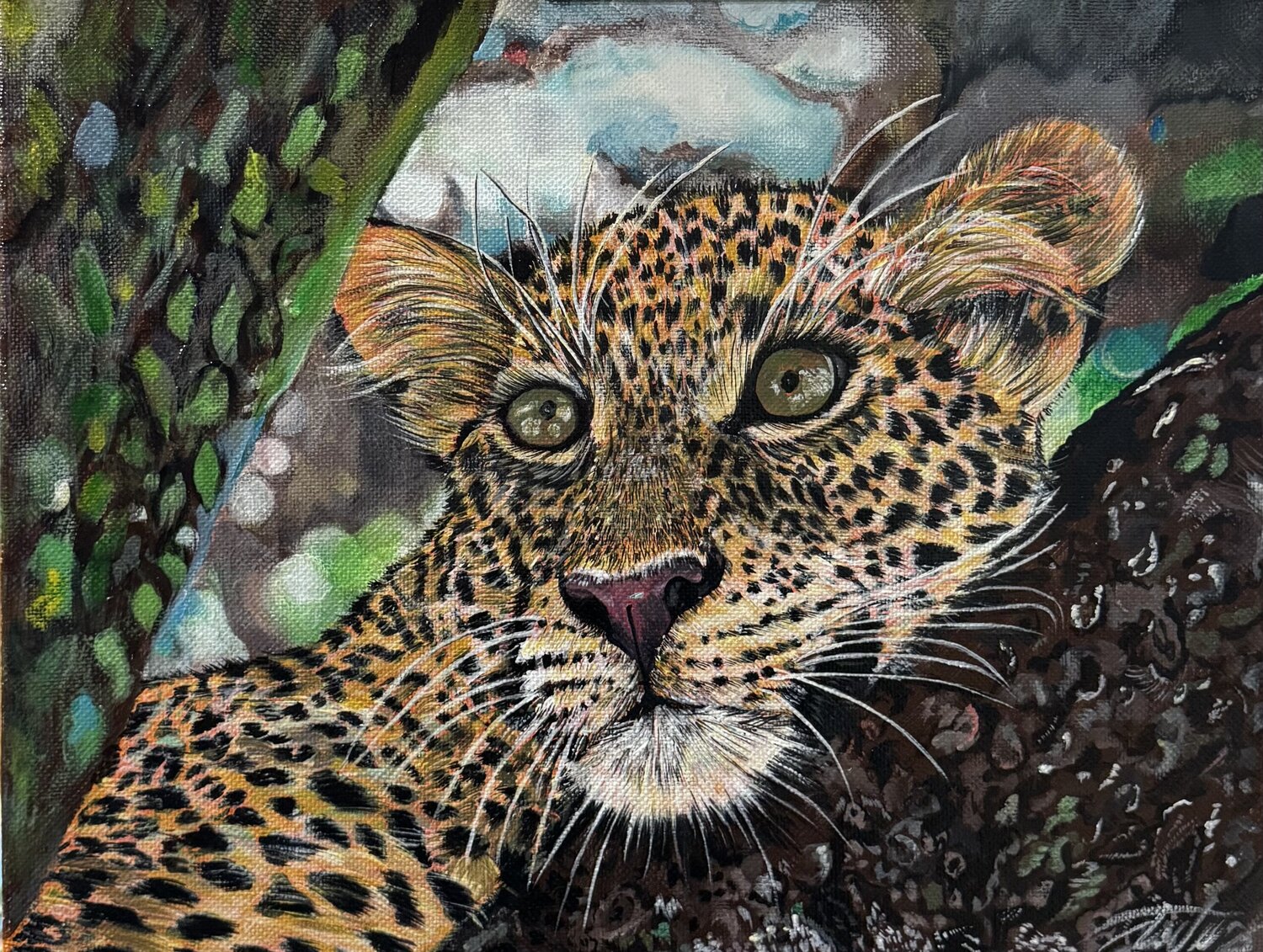 Leopard Anna Pavlovich-Naneva Original painting for sale